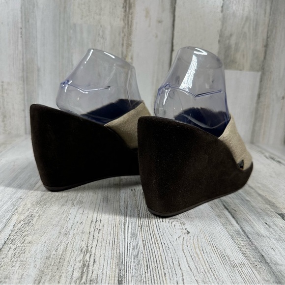 Donald J. Pliner Reyna Tan Linen Wedge Sandals #1360 - Picture 5 of 12